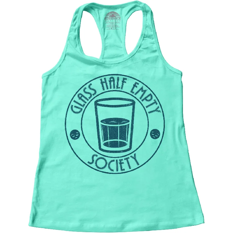 Women's Glass Half Empty Society Racerback Tank Top