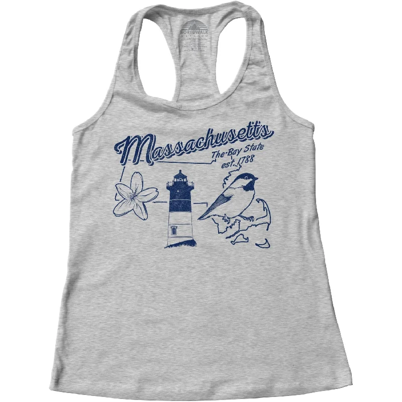 Women's Vintage Massachusetts Racerback Tank Top